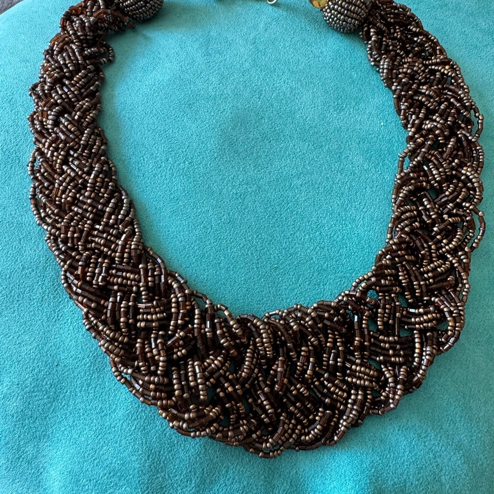 Elegant Brown Beaded Necklace